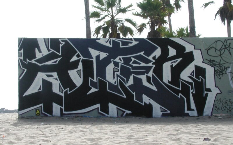 graffiti on beach wall