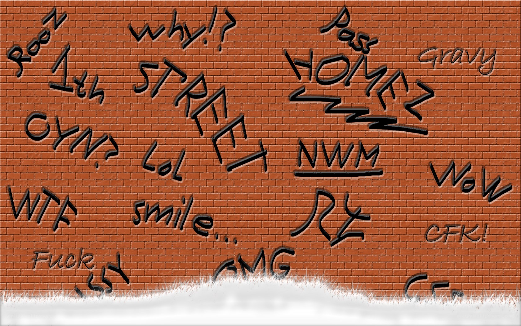 graffiti on brick wall