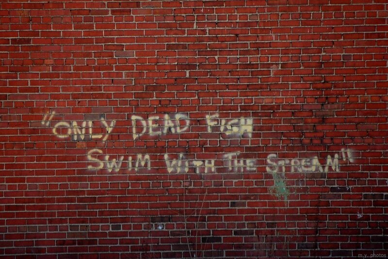 graffiti on brick wall