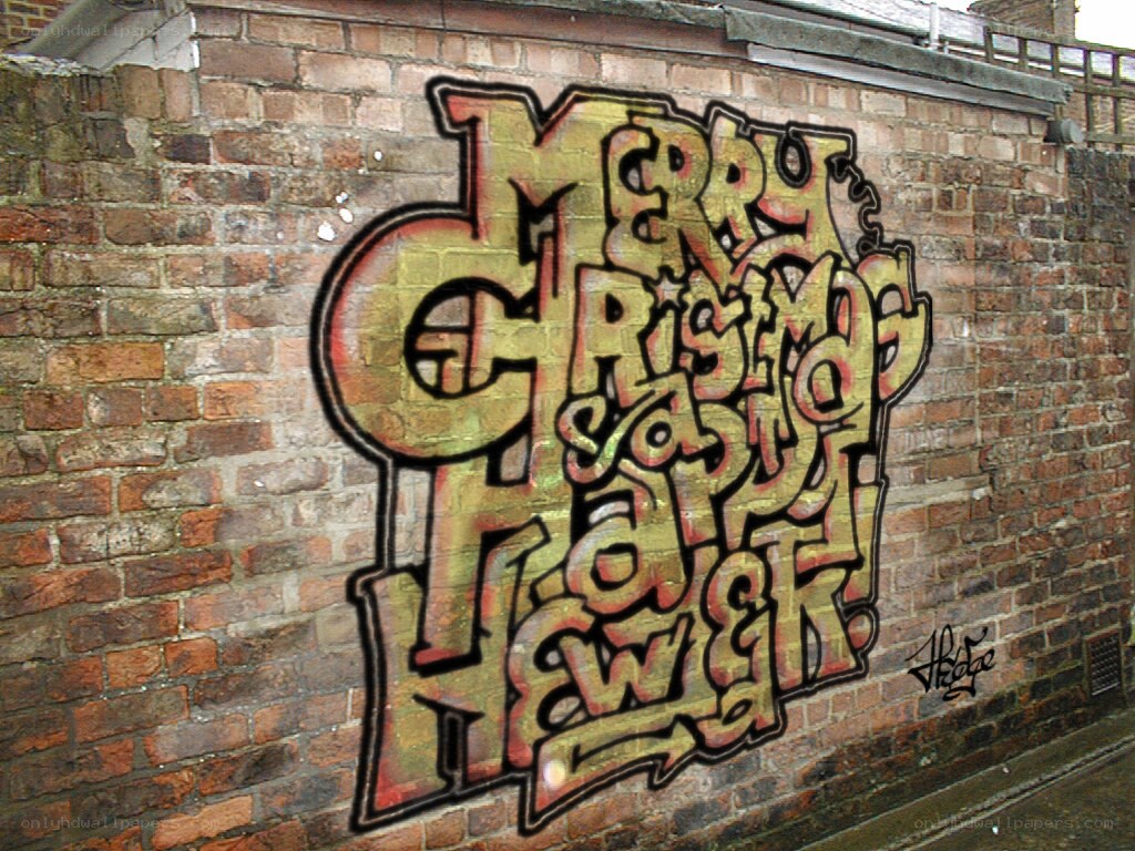 graffiti on brick wall