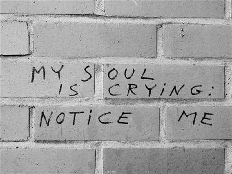 Graffiti on Brick Wall — Black, Somber