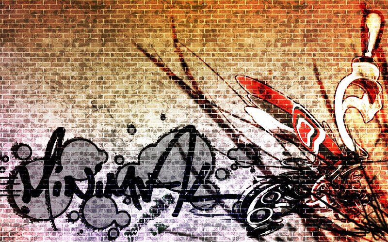 Graffiti on Brick Wall — Brown