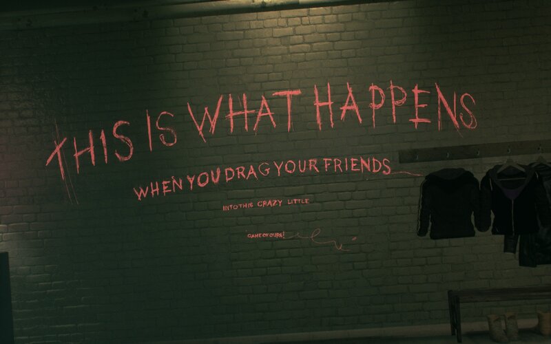 Graffiti on Brick Wall — Green, Dark, Ominous
