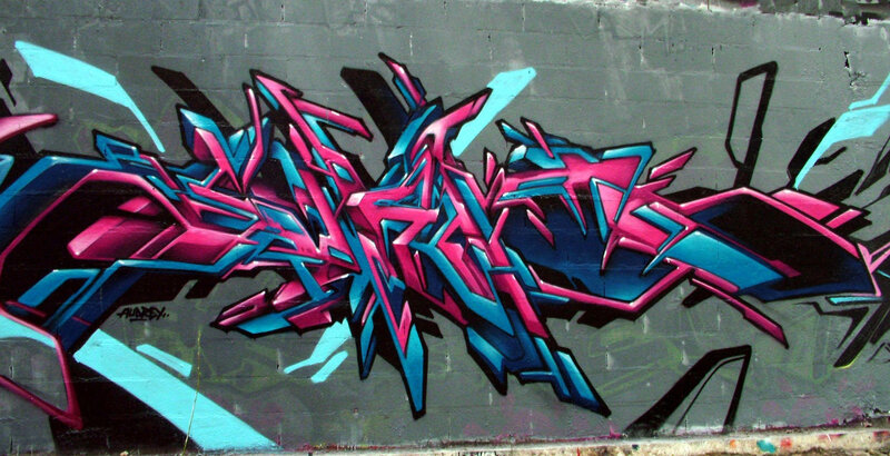 Graffiti on Brick Wall — Pink, Dynamic