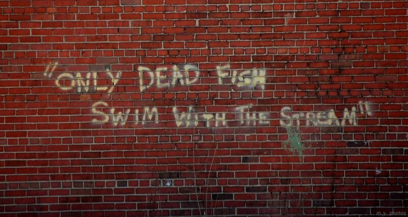 Graffiti on Brick Wall — Red, Dramatic