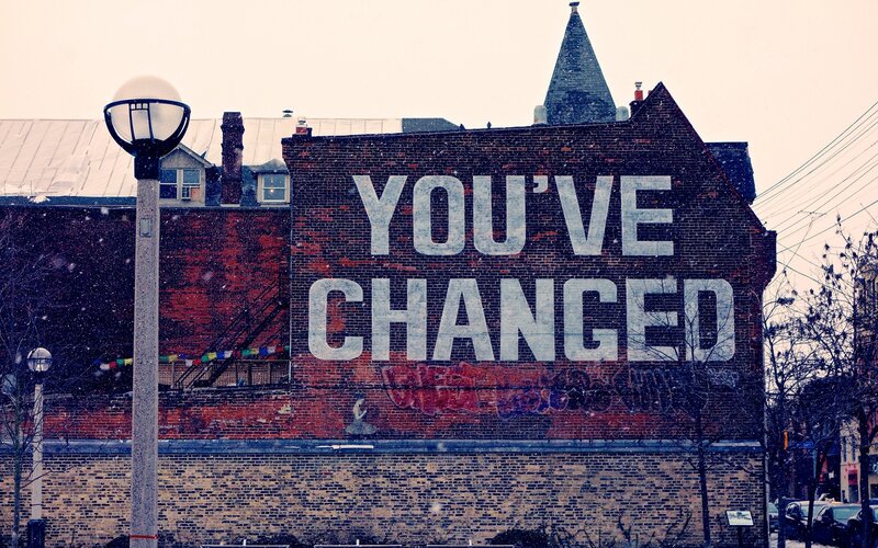 Graffiti on Brick Wall — Red, Dreary