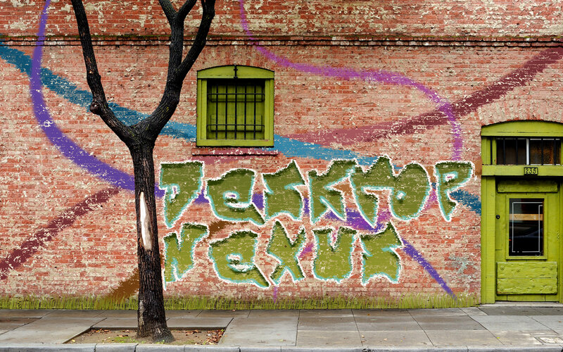 Graffiti on Brick Wall — Red, Urban