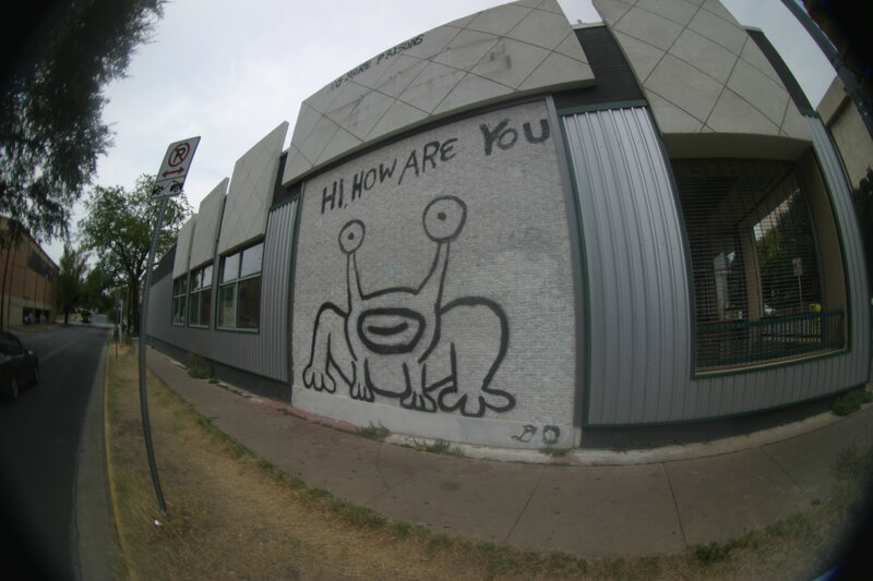 Graffiti on building wall