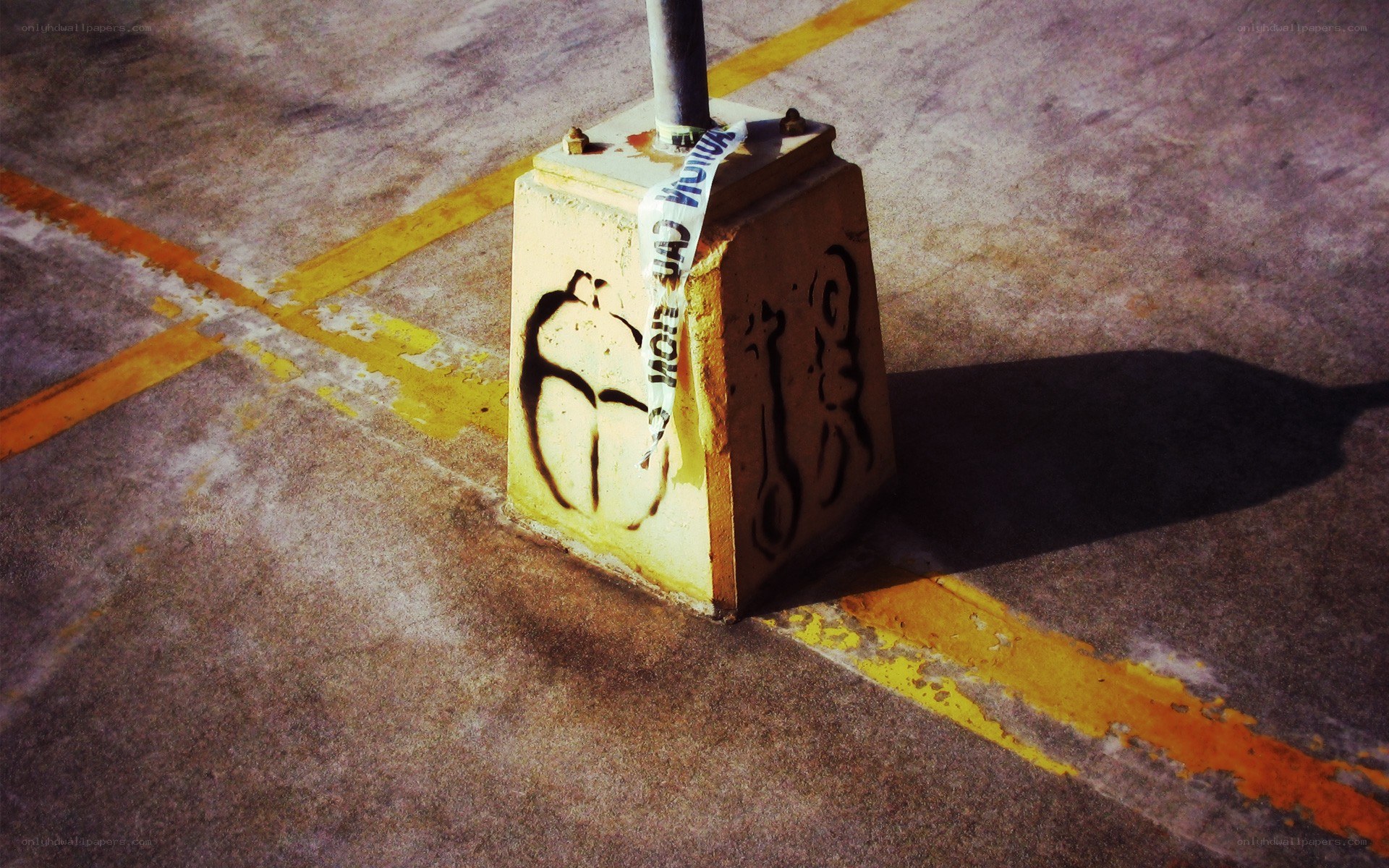 graffiti on concrete post