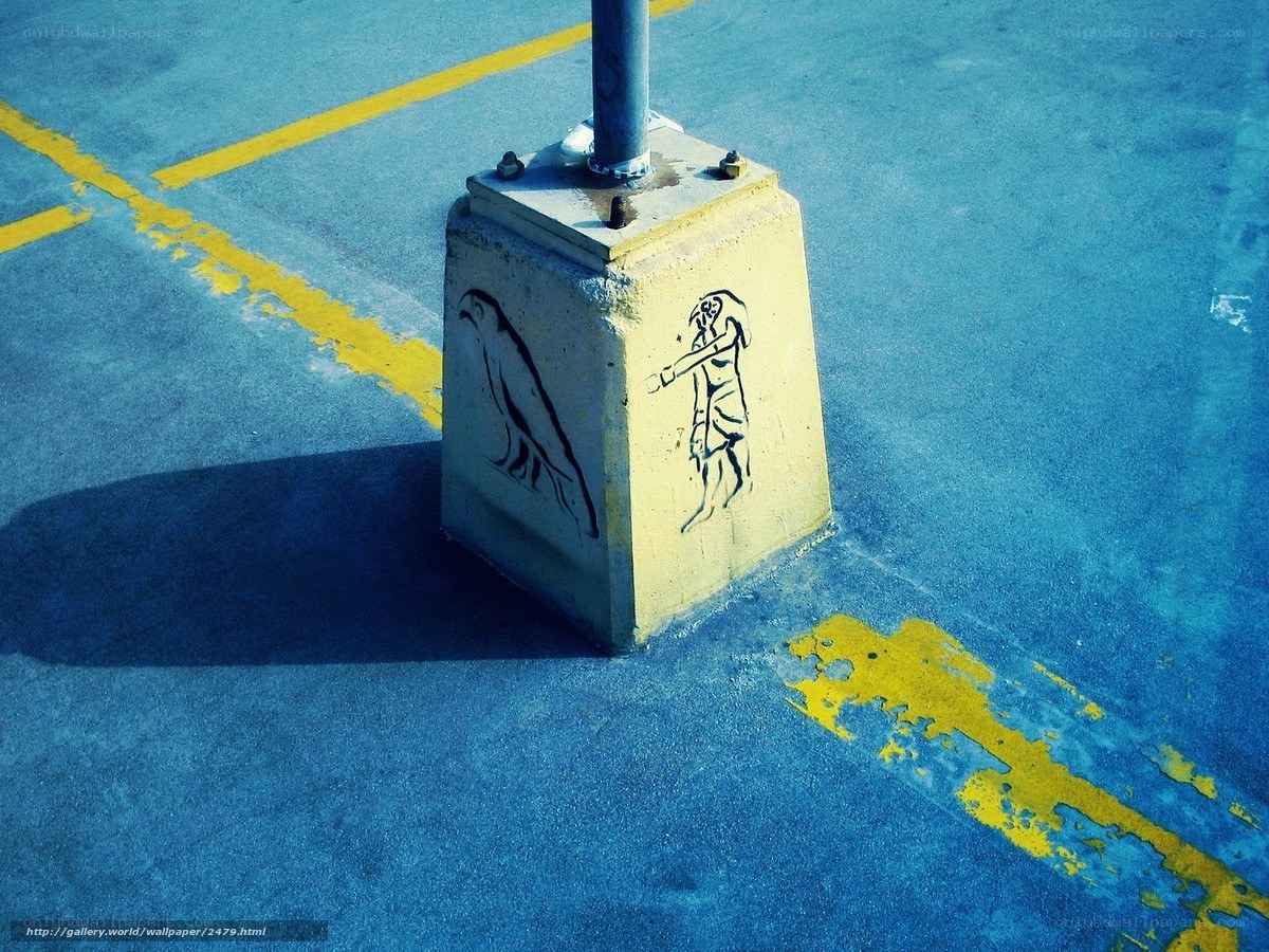 graffiti on concrete post
