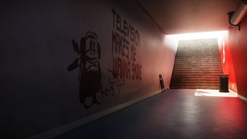 Graffiti on Concrete Wall — Gray, Dramatic, 3d Render