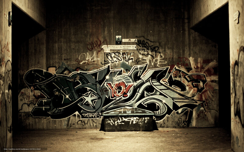 Graffiti on Concrete Wall — Gray, Dramatic, Photograph, Concrete Wall