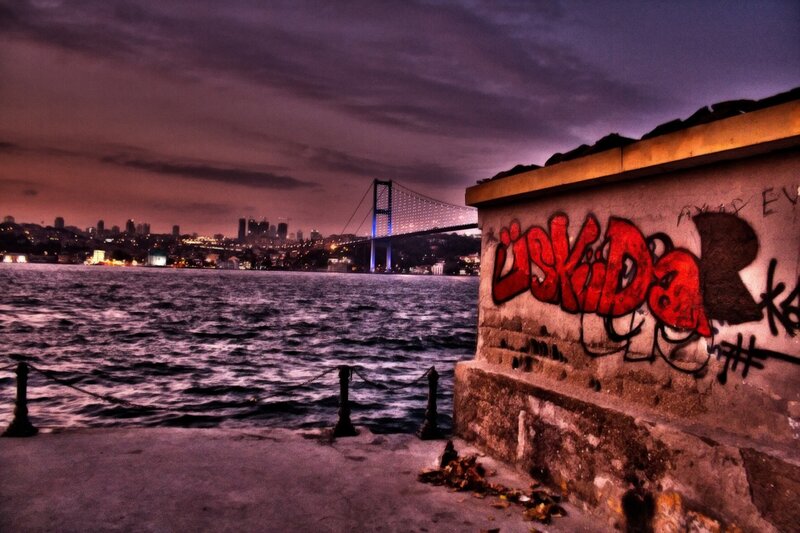 Graffiti on Concrete Wall — Purple