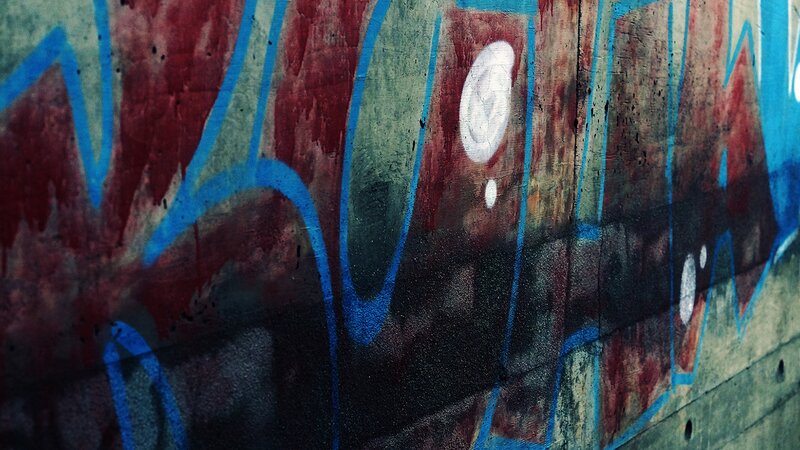 Graffiti on Concrete Wall — Red, Urban