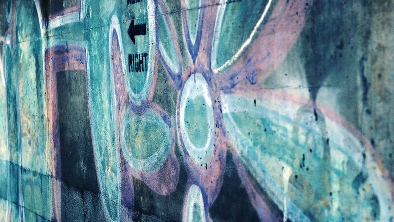 Graffiti on Concrete Wall — Teal