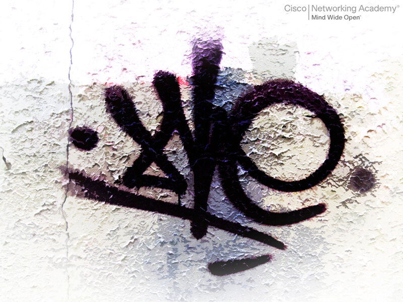 Graffiti on Concrete Wall — White