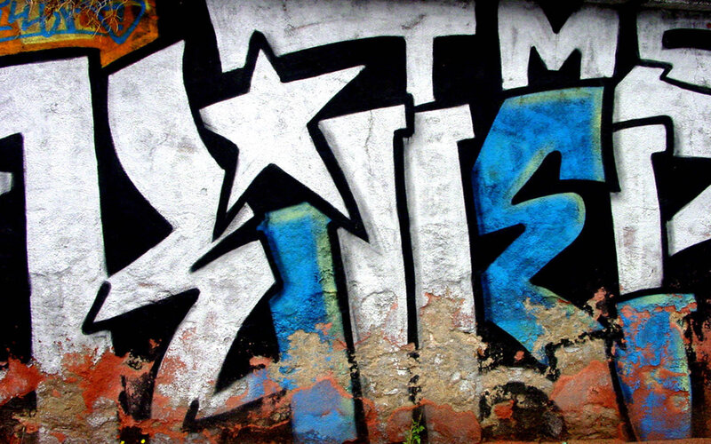 Graffiti on Concrete Wall — White, Urban