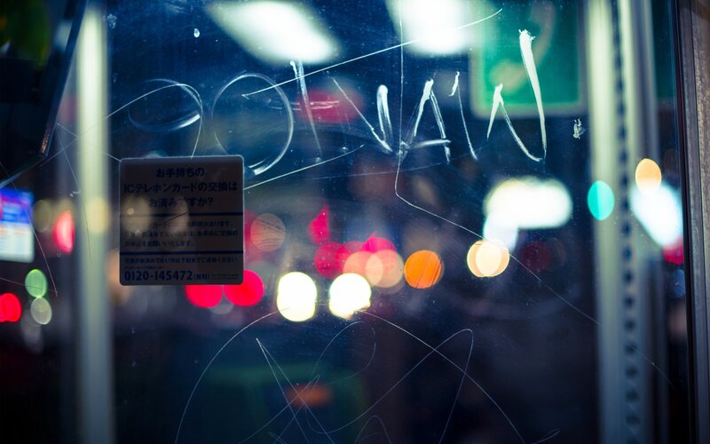 Graffiti on Glass Window