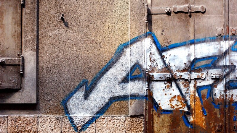 Graffiti on Metal Door
