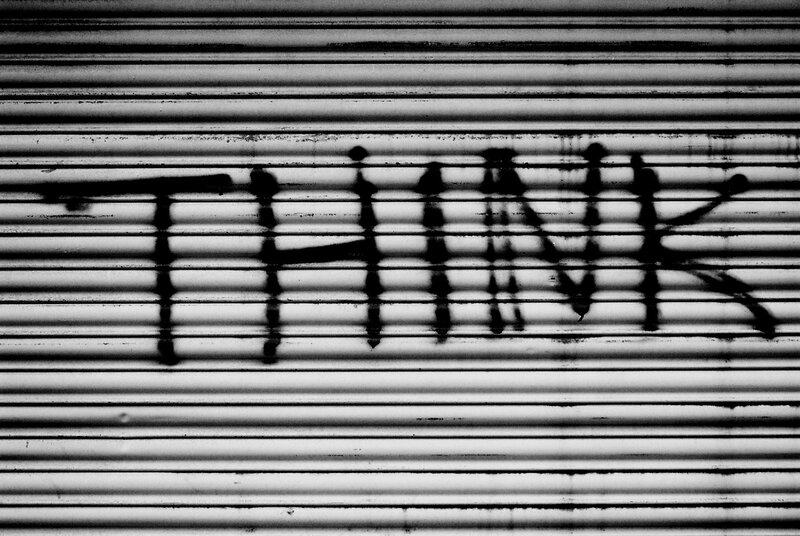 Graffiti on Metal Shutter — Black