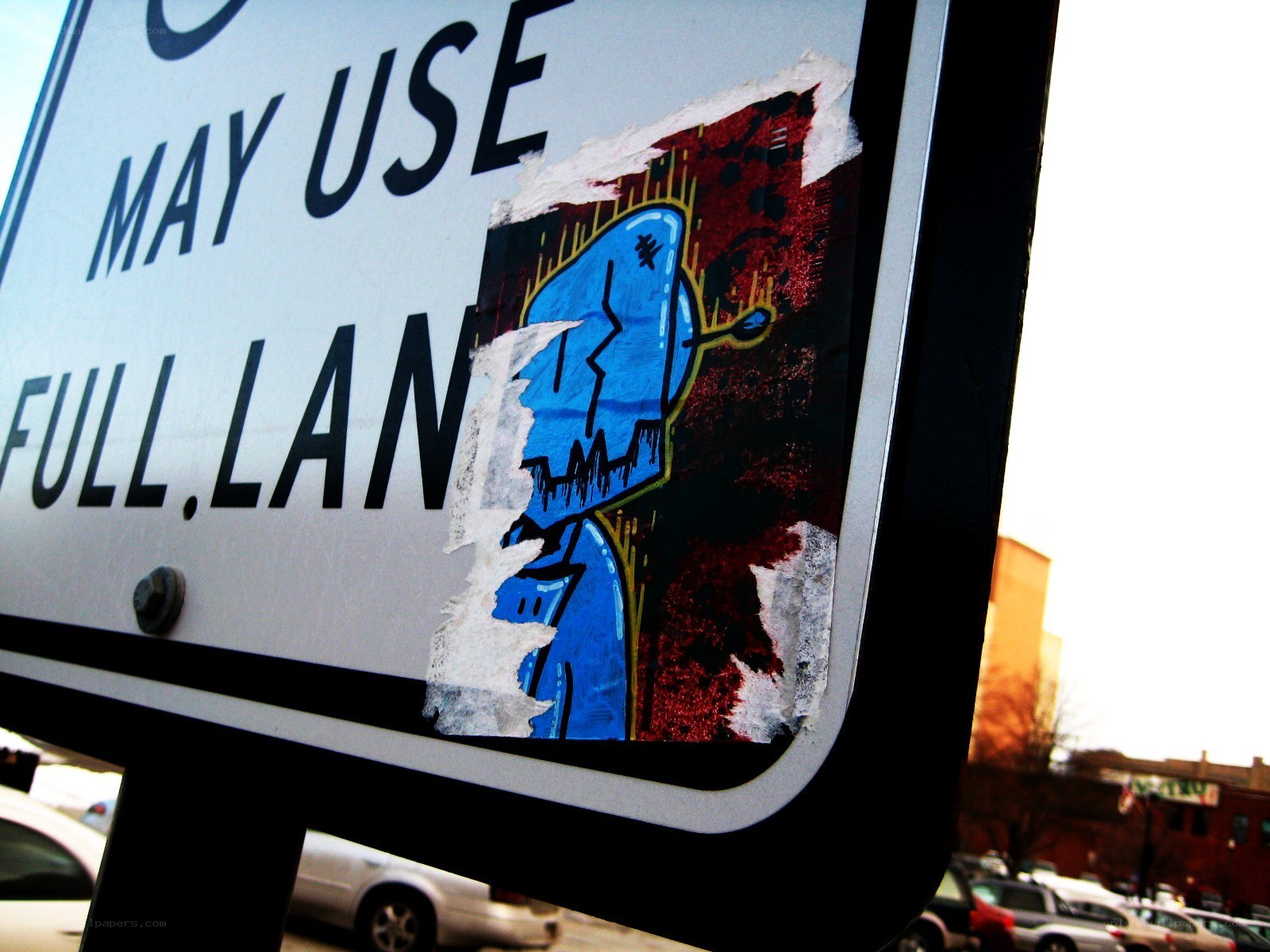graffiti on road sign