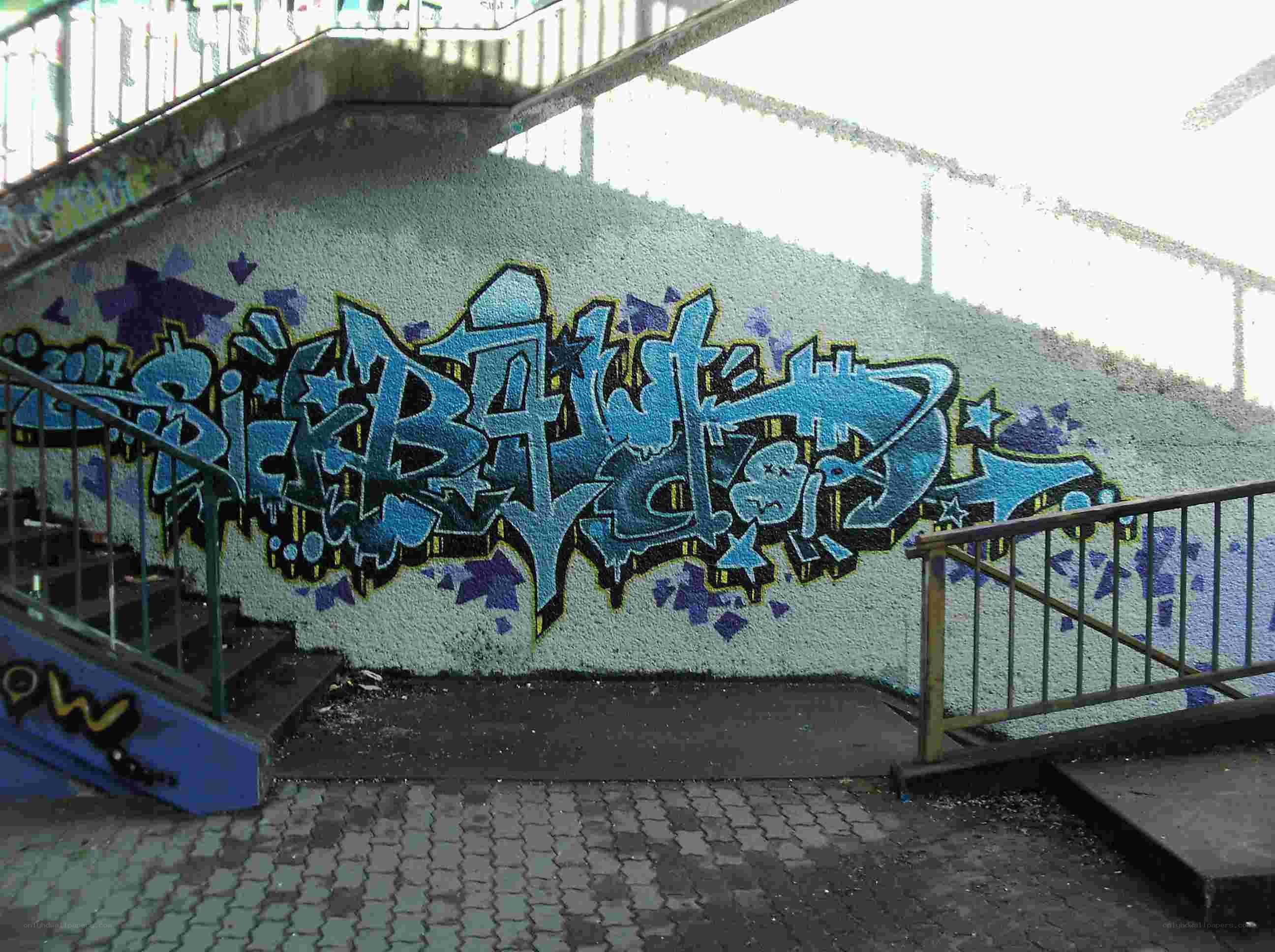 graffiti on stairwell wall