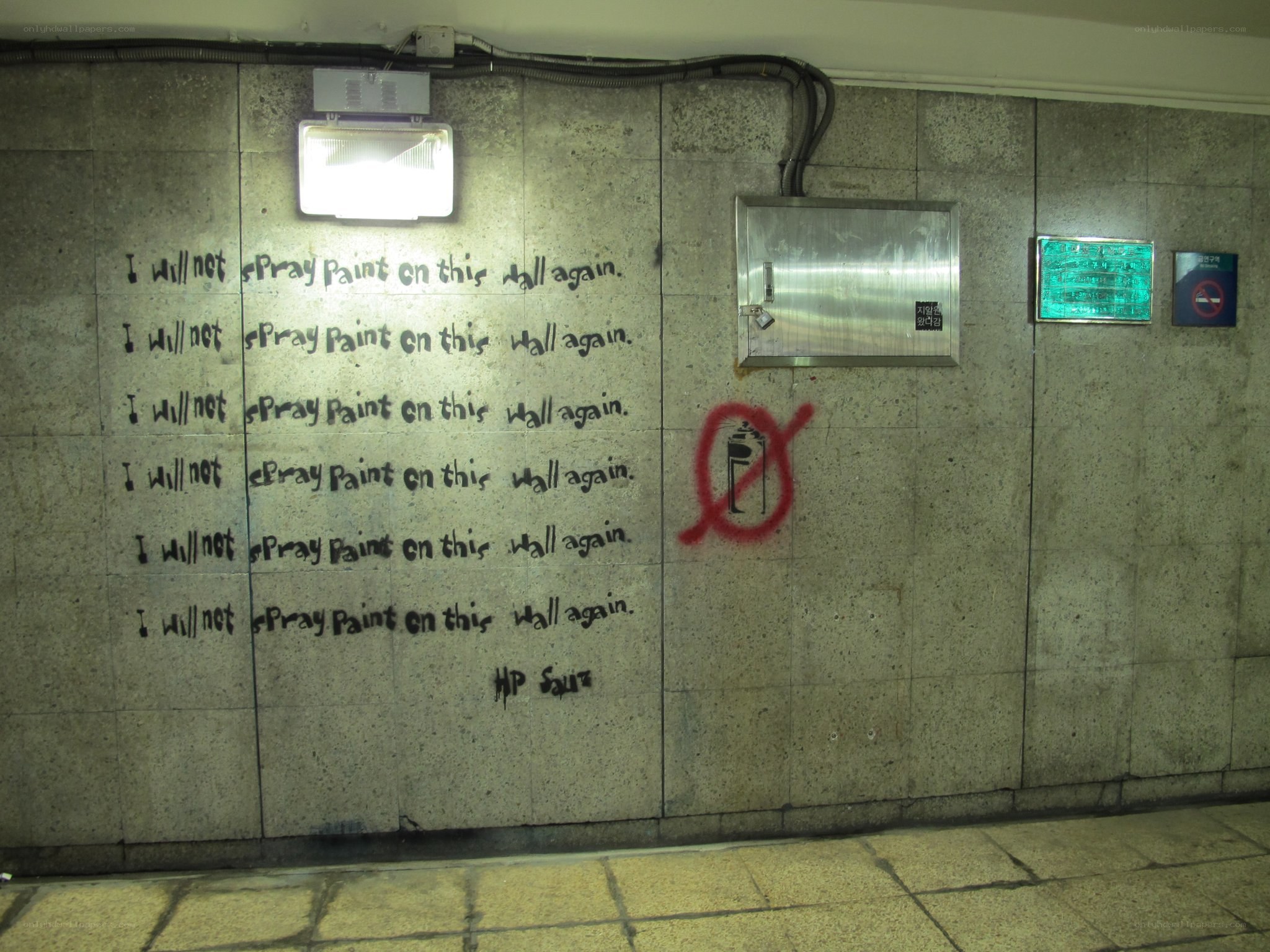 graffiti on subway wall