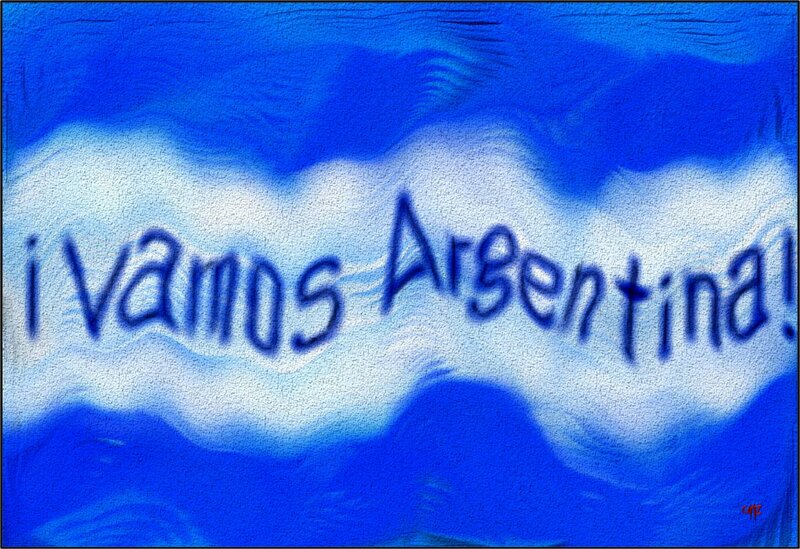 Graffiti on Wall — Blue, Patriotic