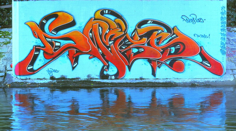 Graffiti on Wall — Blue