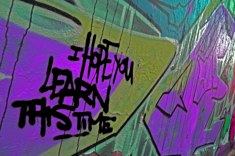 Graffiti on Wall — Purple