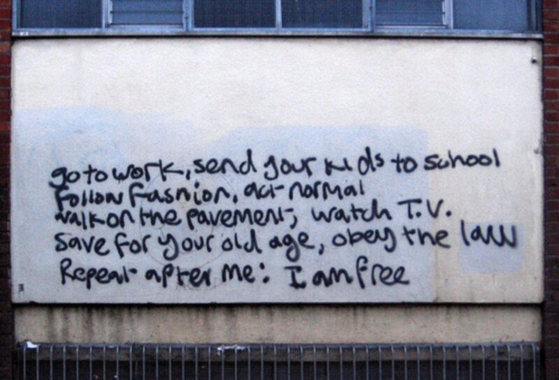 Graffiti on Wall — White
