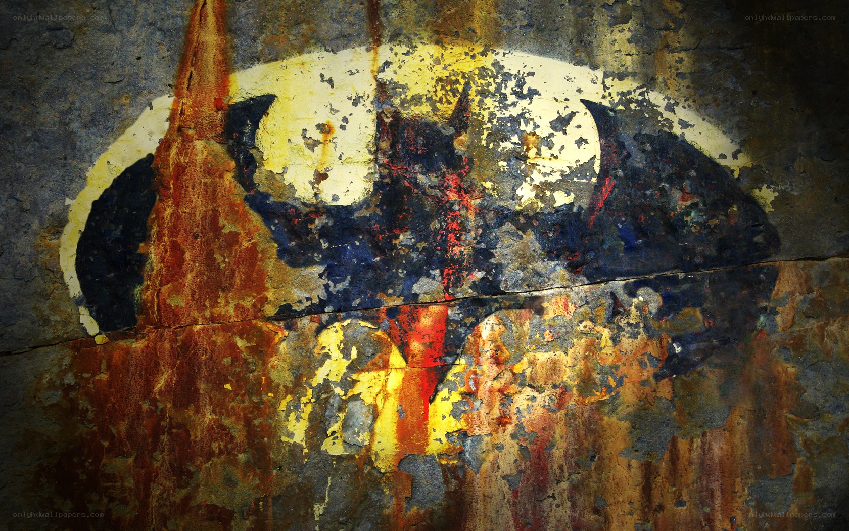 graffiti on weathered wall
