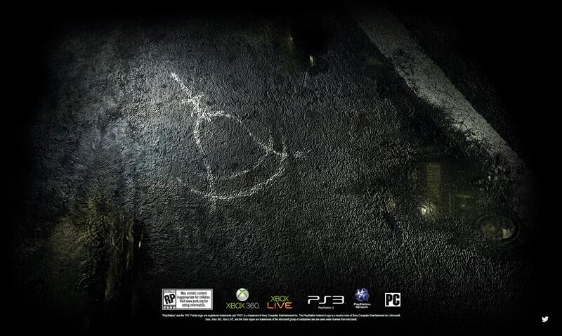 Graffiti on Wet Pavement — Black