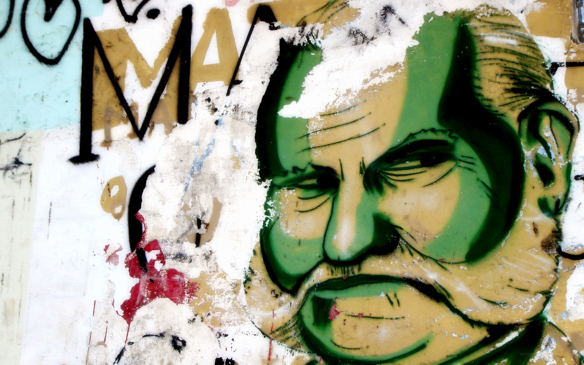 graffiti portrait on wall