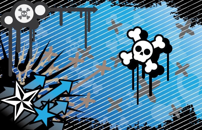 graffiti skull and crossbones