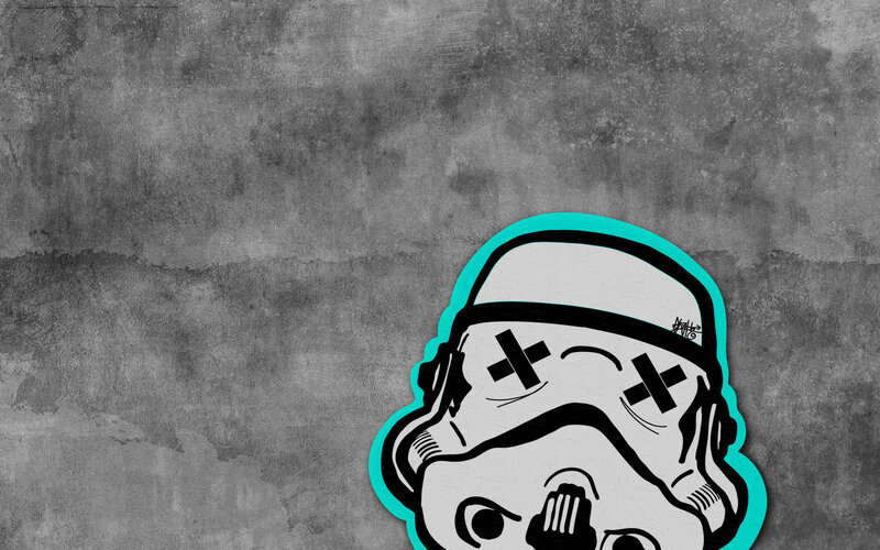 graffiti stormtrooper head