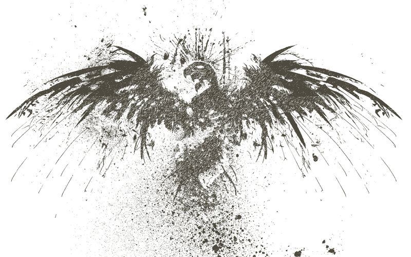 graffiti-style bird artwork