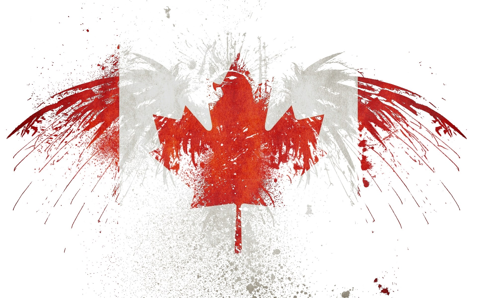 graffiti-style Canadian flag