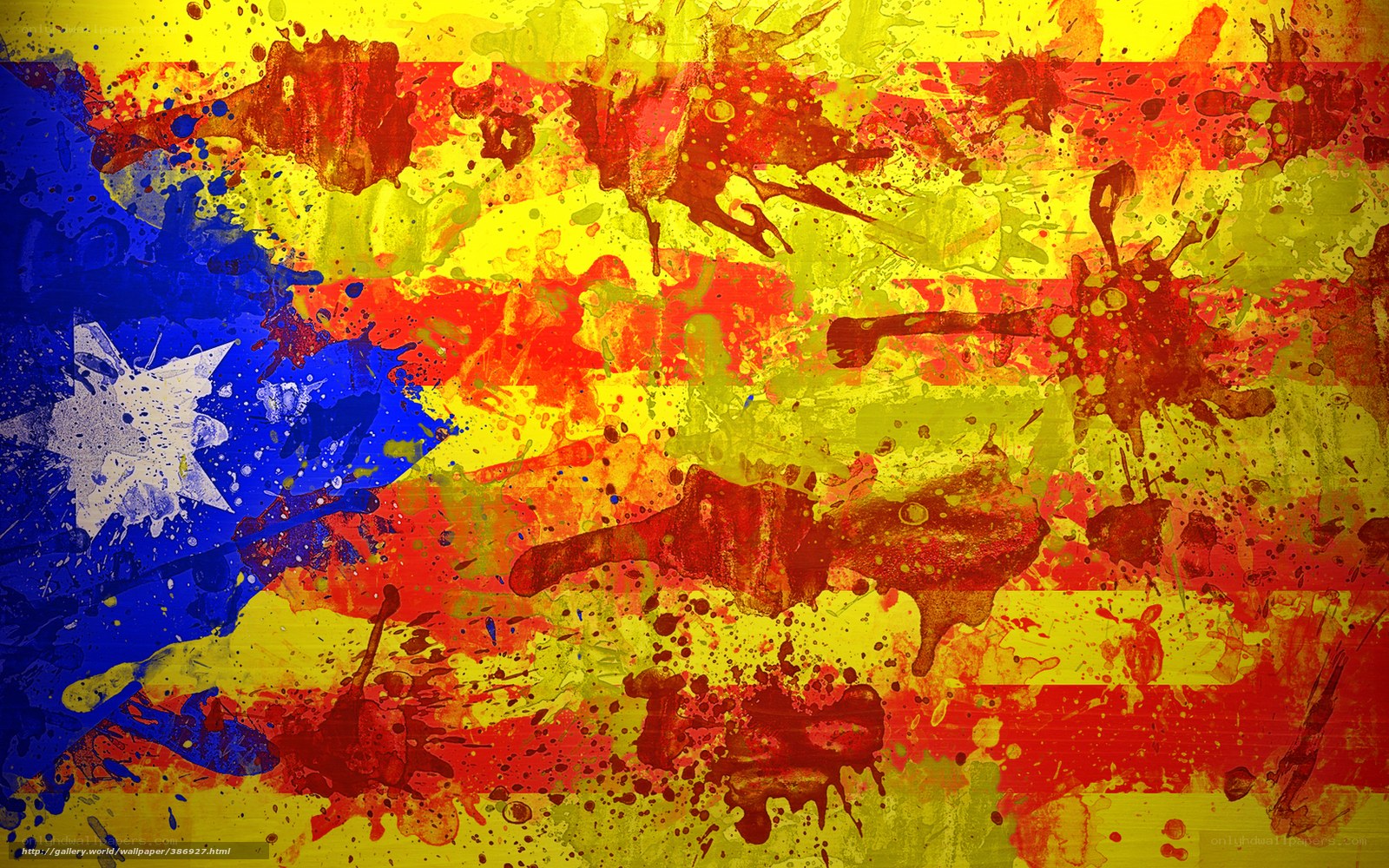 graffiti-style Catalan flag