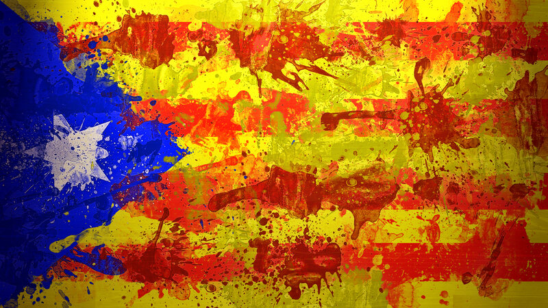 graffiti-style catalan flag
