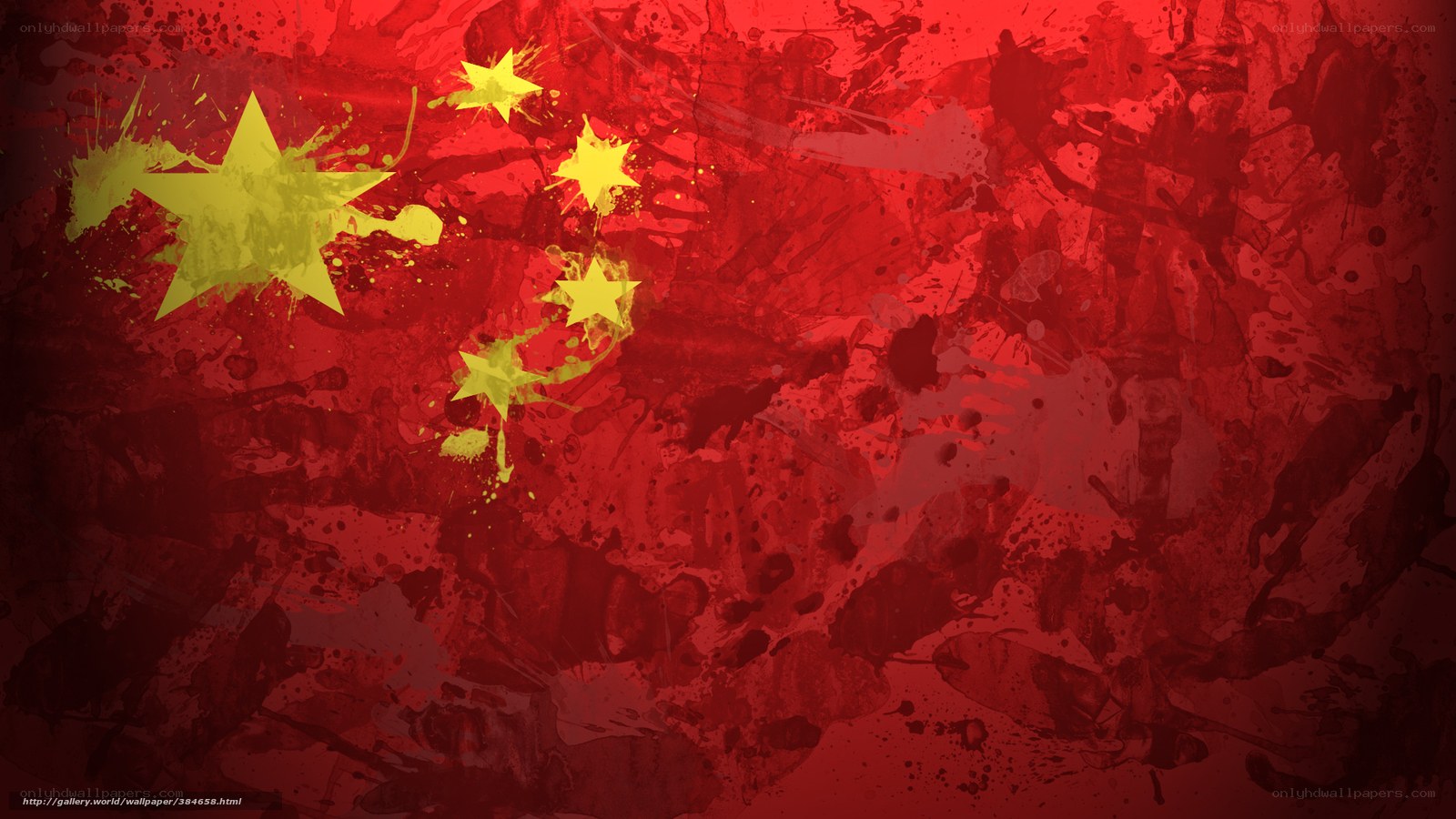 graffiti-style Chinese flag