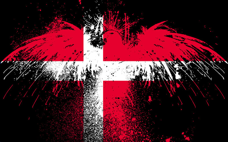 graffiti-style Danish flag