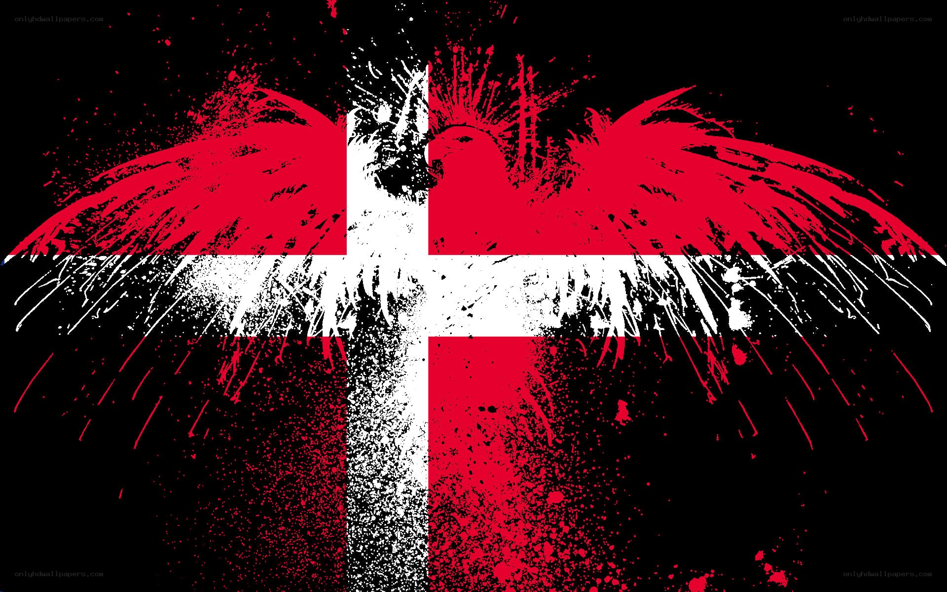 graffiti-style Danish flag