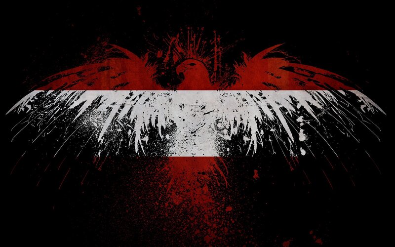 graffiti-style eagle flag