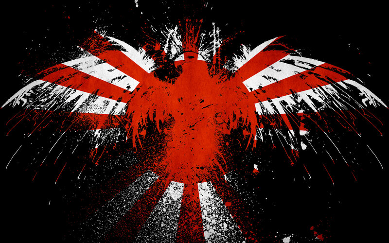 graffiti-style eagle with flag