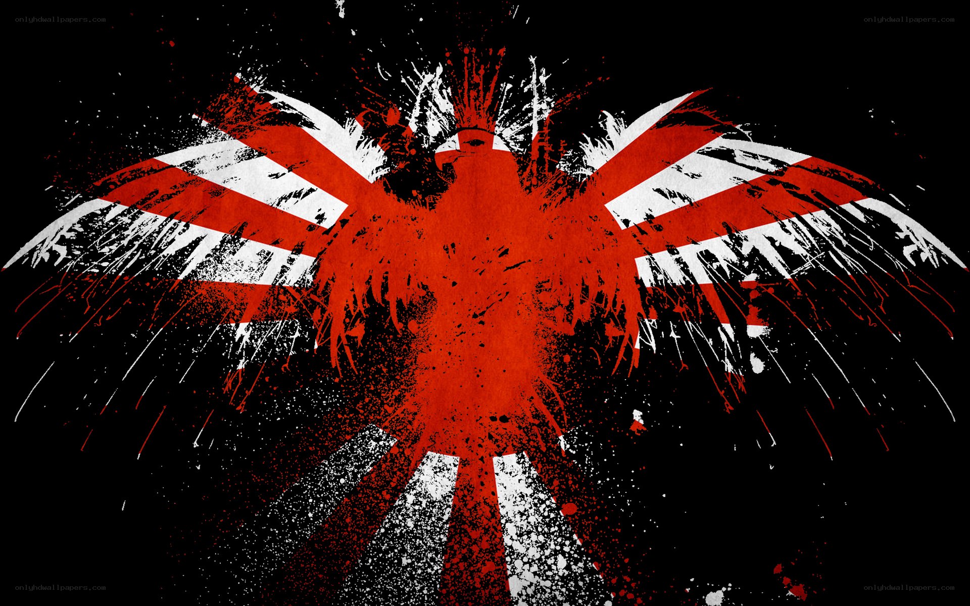 graffiti-style eagle with flag