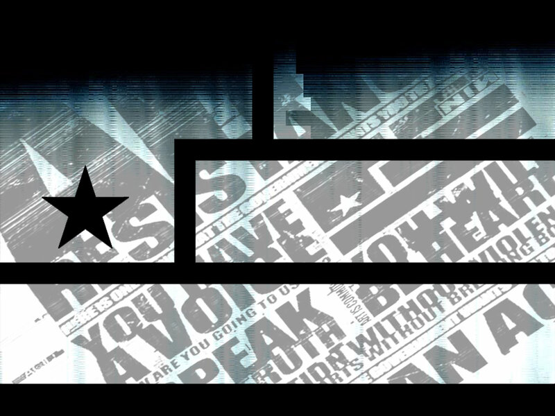 graffiti-style flag with star