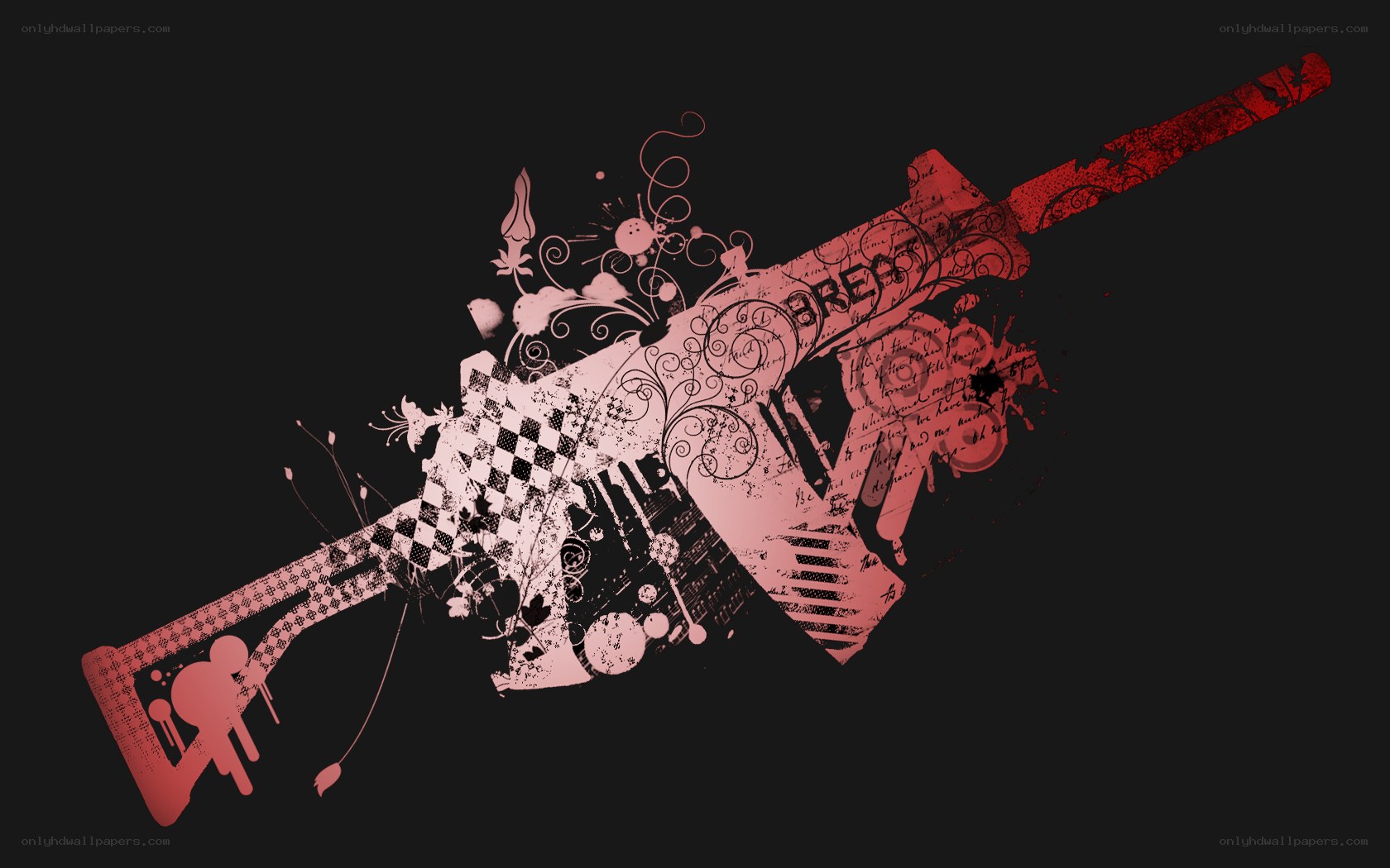 graffiti-style gun artwork