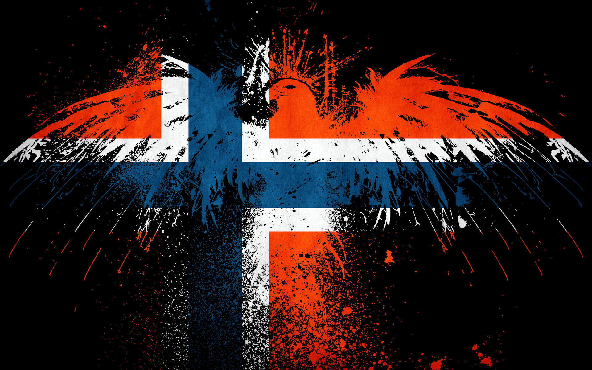 graffiti-style Icelandic flag