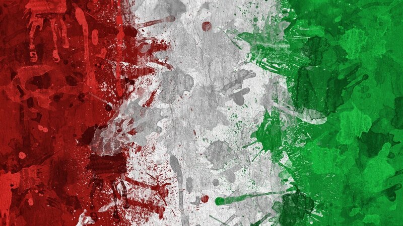 graffiti-style Italian flag